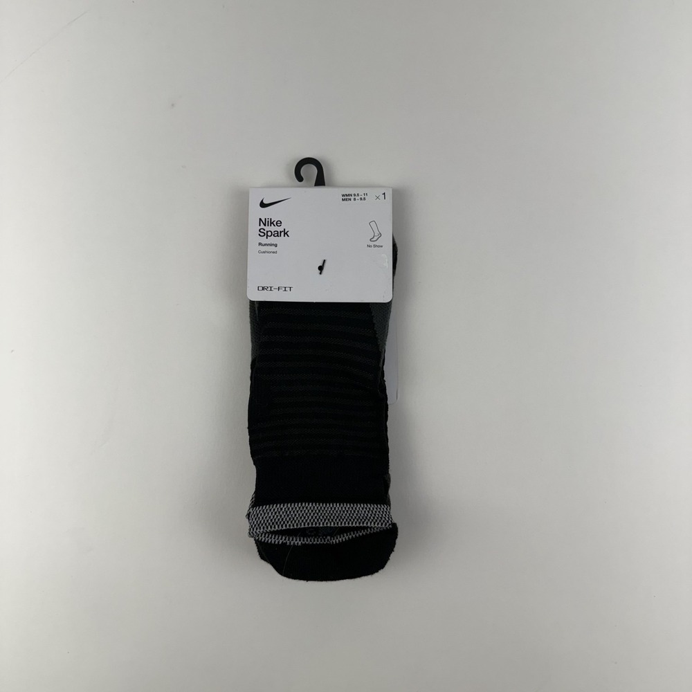 New Womens Nike Spark Lightweight Black Running No Show Socks Size 9.5-11